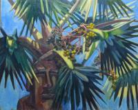 Easter Island Fan Palm - Oil On Canvas Paintings - By Claudia Thomas, Botanical Painting Artist