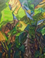 Botanicals - Lit Banana Palm - Oil On Canvas