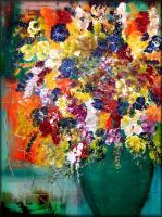 Flowering - Oil  Acrylic On Canvas Paintings - By Peggy Garr, Modern Abstract Contemporary Painting Artist