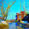 Spring On Street - Oil On Canvas Paintings - By Michail Rudnik, Realism Painting Artist