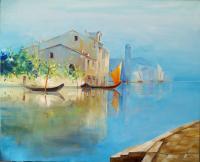 Riverscape - Venices Lagoon - Private Collection - Oil