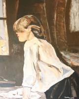 Window Lady - Acrylics Paintings - By Garnett Thompkins, Painting Painting Artist