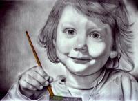 The Artist - Graphite Pencils Prismacolors Drawings - By Prashanth B, Realism Drawing Artist