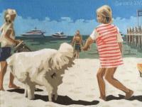 Summer Collection - Girl With A White Dog - Oil On Linen