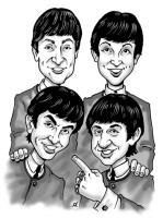 Beatles 64 - Ink Line With Photoshop Color Other - By Alan Mac Bain, Cartoon Other Artist