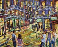 Art Sold Directly By The Artis - New Orleans Jazz Night By Richard T Pranke_Sold - Oil On Canvas