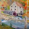 Mill In Autumn - Oils Paintings - By Lanny Roff, Impressionism Painting Artist
