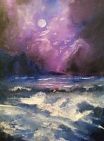 Ocean Night - Oil Paintings - By Jeanette Brodin, Nature Painting Artist