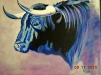 Sold - Toro Negro - Oil On Streched Canvas