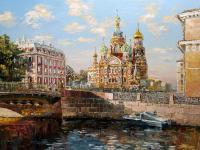 Cityscape - St-Petersburg The View From The Moika River - Oil On Canvas