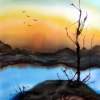 Lake View - Silk Painting Paintings - By Ursula Schroter, Dyes On Silk Painting Artist