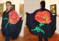 Clothing - Ruana Poppy - Silk Painting