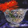 Zinnia And Waterford Crystal - Watercolor Paintings - By Soon  Y Warren, Realism Painting Artist