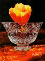 Yellow Tulip And Crystal - Watercolor Paintings - By Soon  Y Warren, Realism Painting Artist