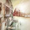 Palazzo Franchetti And Santa Maria De La Salute - Watercolor Paintings - By Manuel Gonzales, Architectural Realism Painting Artist