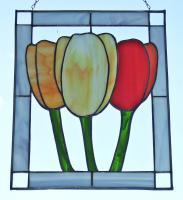 Tulips - Glass Glasswork - By Yvette Efteland, Tiffany Technique Glasswork Artist