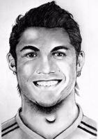 Cristiano Ronaldo - Paper Drawings - By Ronald Fernandes, Pencil Sketch Drawing Drawing Artist