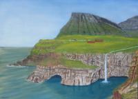Faroe The Islands Of The Sheep - Oil On Canvas Paintings - By Leslie Dannenberg, Realism Painting Artist