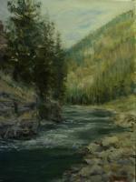 Gallatin River 1 - Oil Paintings - By James Corwin, Realism Painting Artist