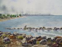 Hazy Morning At Crab Cove - Alameda California - Watercolor Paintings - By Artist Irina Sztukowski, Realism Painting Artist
