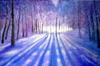A Long Winter - Acrylic On Gallery Canvas Paintings - By Marie-Line Vasseur, Impressionism Painting Artist