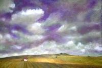 Tuscanys Lavender Sky - Acrylic On Gallery Canvas Paintings - By Marie-Line Vasseur, Impressionism Painting Artist