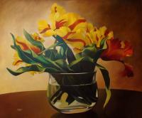 Tulips - Oil On Canvas Paintings - By Natalia Vetrova, Romantic Realism Painting Artist