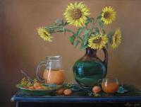 Still Life - Sunflowers - Oil On Canvas