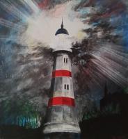 Lighthouse Blues - Acrylics Paintings - By Jonas Alin, Impressionism Painting Artist
