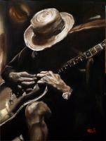 Delta Blues - Oil On Canvas Paintings - By Em Kotoul, Realism Painting Artist