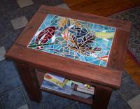 Mosaic Table - Fish Pond In Fall - Glass