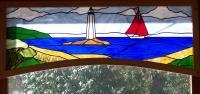 Stained Glass - Sailing Past Newpoint Lighthouse - Glass
