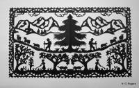 Silhouette Papercut - Swiss Farmers - Paper