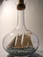 Ships In Bottles - A J Meerwald - Bottle Putty Wood Paint Paper