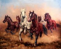 Gallery I - Hurry Up My Horses - Seven Angels - Oil