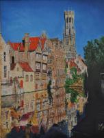 Cityscape - Bruges - Oil On Canvas - 50 X 60 Cm